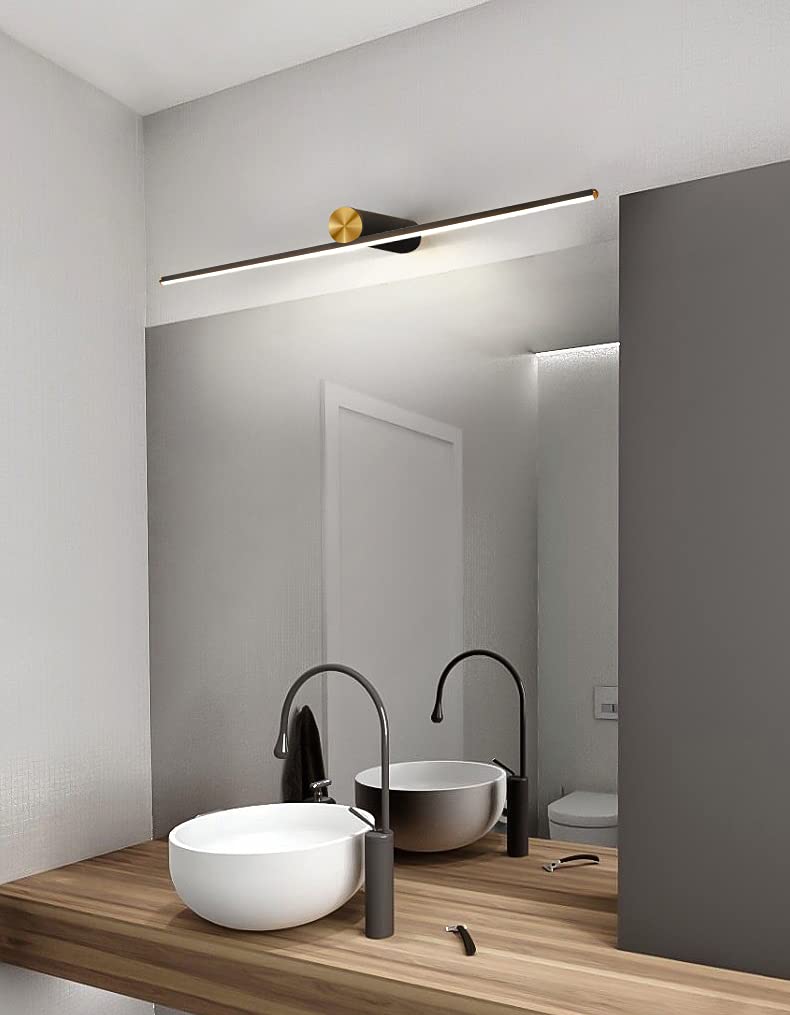 CITRA 12W Modern Black Golden Body LED wash basin mirror with light