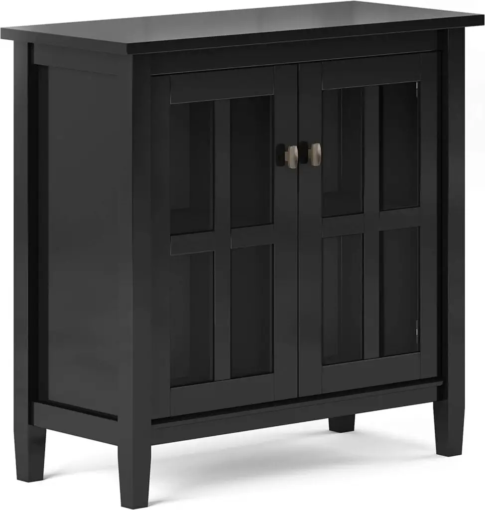 Simplihome Black Cabinet with Glass Doors