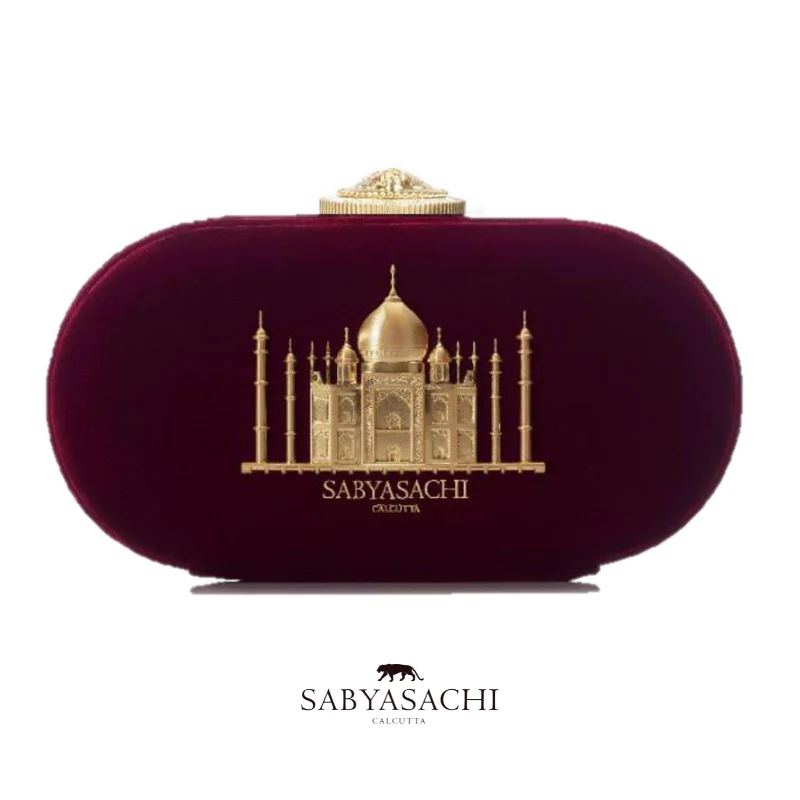 The Taj Minaudiere Clutch 1.2 in Oxblood
Sabyasachi bags