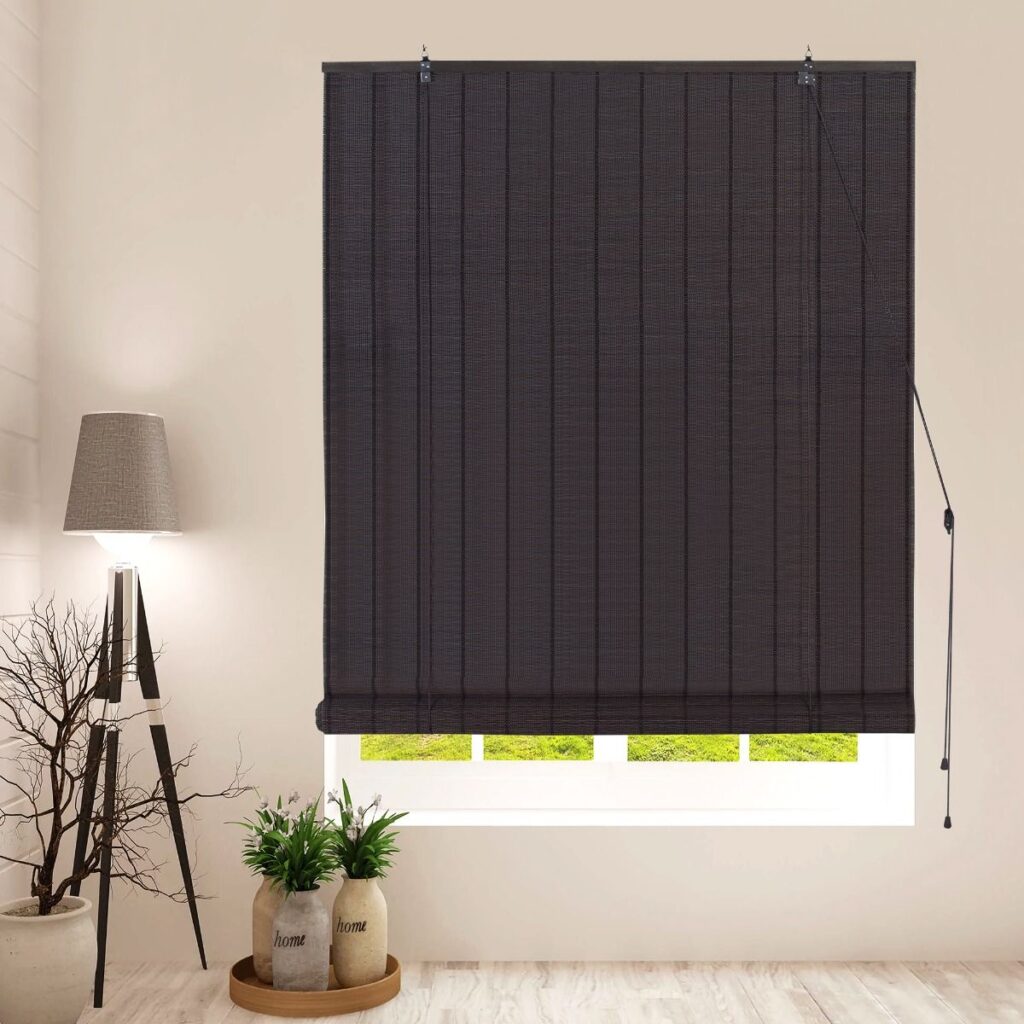 black color window roller blinds