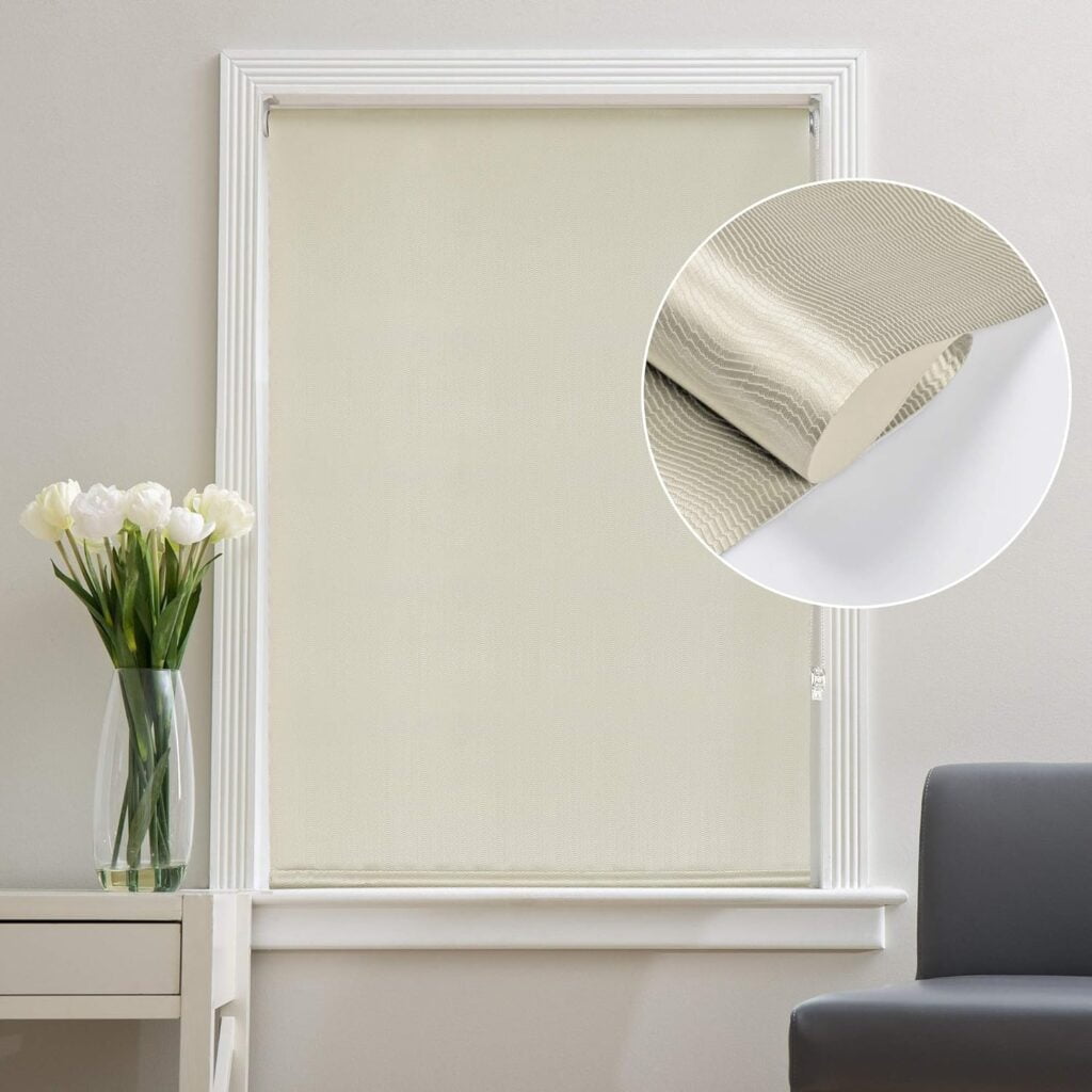 white color rolling curtains for windows
