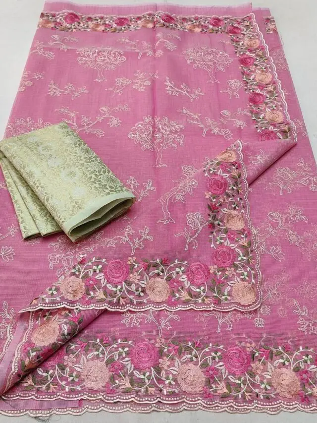 Amazing Cotton Saree with Embroidery Work