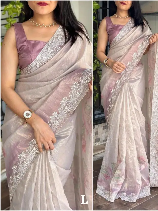 Beautiful Silk Sarees with Embroidery Work