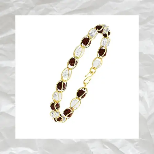 rudraksha bracelet for men in gold colour