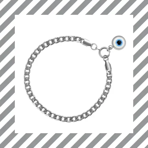 silver evil eye bracelet