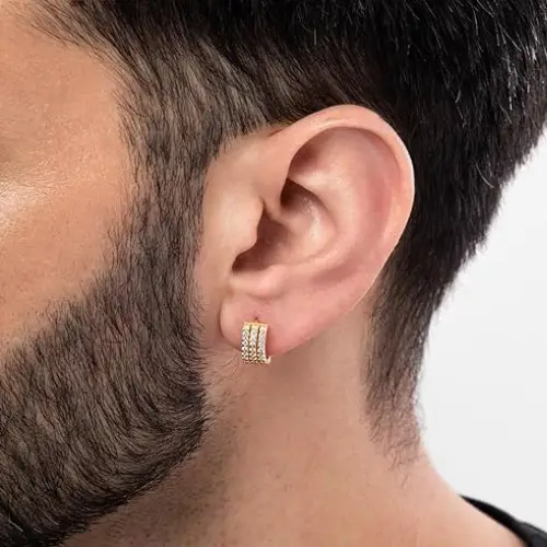 diamond stud earrings on ear