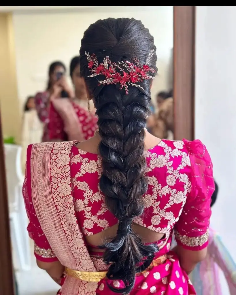 hairstyle for bridal saree 2