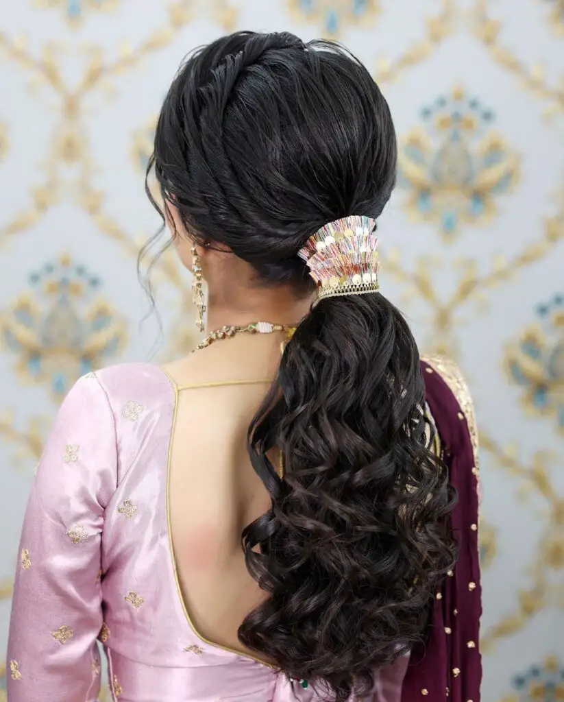 party bun hairstyle for saree