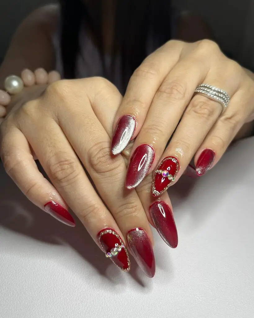 red nail paint design 2