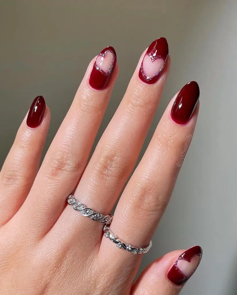 red nail polish designs